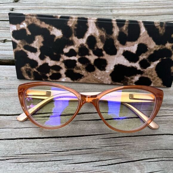 Betsy Johnson Pink BJ01 Cheetah Leopard Blue Light Women’s Glasses - Picture 1 of 4